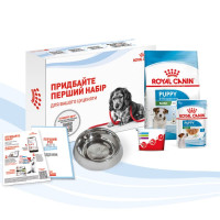 Стартовый набор Royal Canin Mini Puppy для щенков малых пород, миска, мерный стаканчик, дневник, сухой и влажный корм, 500 г + 85 г Стартовый набор Royal Canin Mini Puppy для щенков малых пород, миска, мерный стаканчик, дневник, сухой и влажный корм, 500 г + 85 г