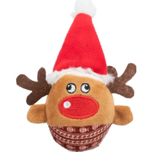 Игрушка Trixie Reindeer для кошек, рождественский олень с погремушкой, плюш, 6×12 см