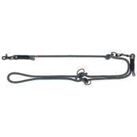 Поводок Trixie Soft Rope для собак, регулируемый, размер S-XL, 2 м/10 мм, черный/серый