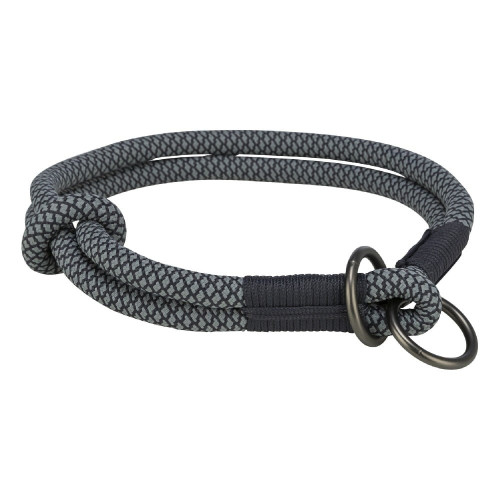 Ошейник-удавка Trixie Soft Rope для собак, размер S-M, 40 см/10мм, черный/серый