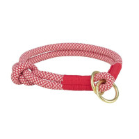 Ошейник-удавка Trixie Soft Rope для собак, размер S-M, 40 см/10мм, красный/крем Ошейник-удавка Trixie Soft Rope для собак, размер S-M, 40 см/10мм, красный/крем