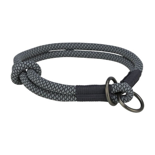 Ошейник-удавка Trixie Soft Rope для собак, размер L-XL, 55 см/10мм, черный/серый