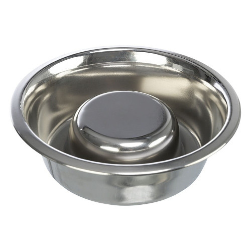 Миска Trixie Feeding Slow для собак, нержавеющая сталь, 1.5 л, 24 см