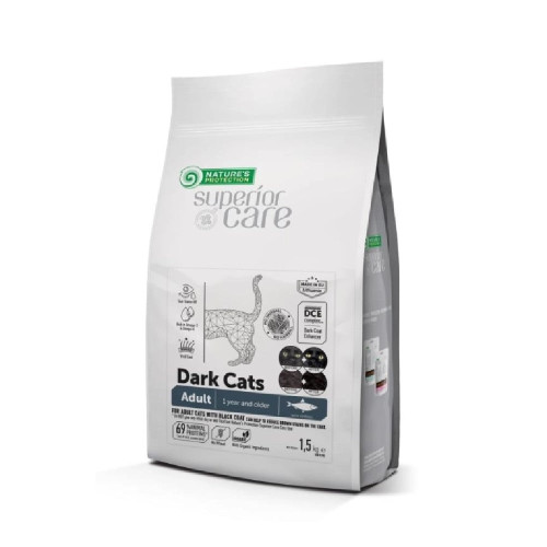 Cухий корм Nature's Protection Superior Care Dark Cats Herring Adult для котів з темною шерстю, оселедець, 1.5 кг