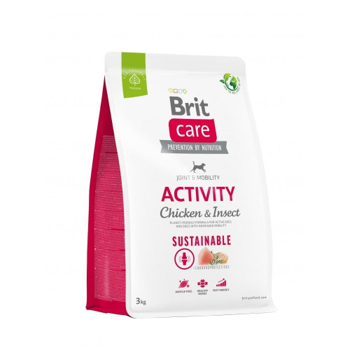 Сухой корм Brit Care Sustainable Activity для активных собак, курица и насекомые, 3 кг
