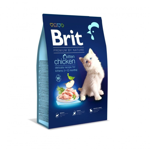 Сухой корм Brit Premium Kitten Chicken для котят, курица, 8 кг