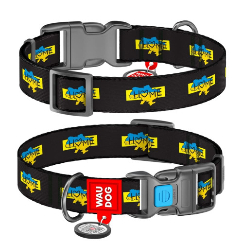 Ошейник нейлоновый Waudog Nylon з QR паспортом для собак, рисунок 