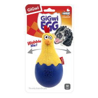 Іграшка GiGwi Basic Курча-неваляшка з пищалками для собак, текстиль, гума, 14 см Іграшка GiGwi Basic Курча-неваляшка з пищалками для собак, текстиль, гума, 14 см