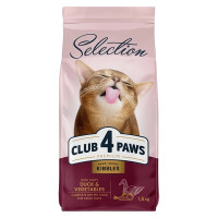 Сухий корм Клуб 4 Лапи Premium Selection для дорослих котів, качка з овочами, 1.5 кг Сухий корм Клуб 4 Лапи Premium Selection для дорослих котів, качка з овочами, 1.5 кг