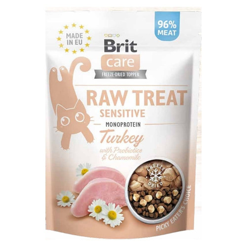 Лакомство Brit Raw Treat Sensitive, для кошек, с индейкой, 40 г