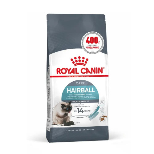 Сухой корм Royal Canin Hairball Care для выведения шерсти у кошек, 1.6 кг + 400 г в подарок
