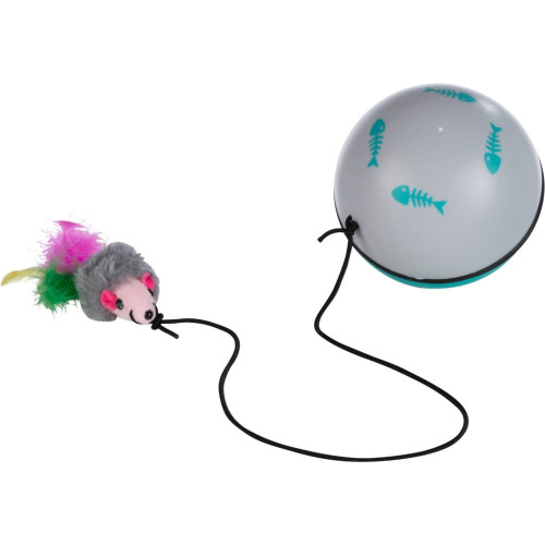 Игрушка Trixie Turbinio для кошек, мяч с моторчиком и мышью, 9 см