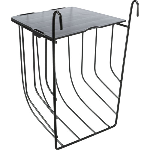 Ясли для сена Trixie Hanging Hay Manger для грызунов, висячие с крышкой, металлические, 13×18×12 см, черные