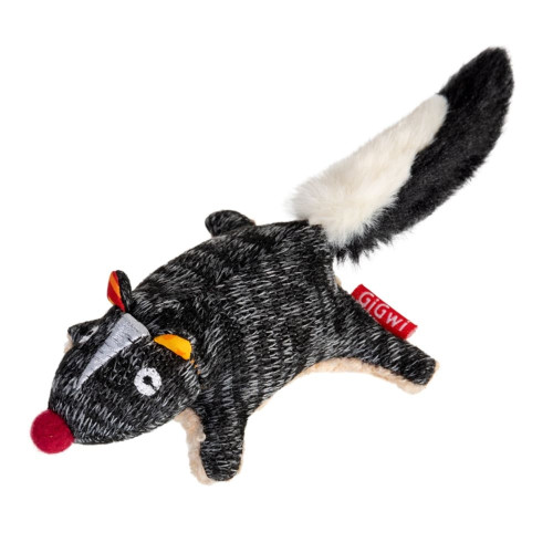 Игрушка для собак GiGwi Plush, Скунс с пищалкой, текстиль, 9 см