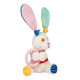 Іграшка GiGwi Plush для собак, Зайчик з кільцем та пищалкою, текстиль, термопластична гума, 16 см