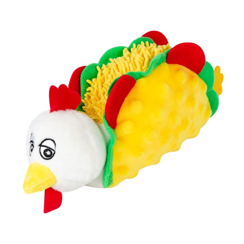 Игрушка GiGwi Foody Friends для собак, Куриный Тако с пищалкой, текстиль, плюш, 26 см