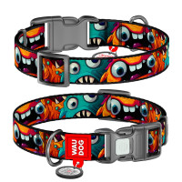 Нашийник Waudog Nylon з QR паспортом для собак нейлоновий, малюнок Нашийник Waudog Nylon з QR паспортом для собак нейлоновий, малюнок
