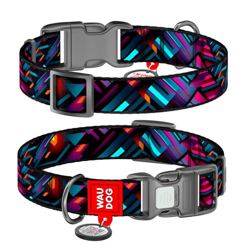 Ошейник Waudog Nylon с QR паспортом для собак нейлоновый, рисунок 