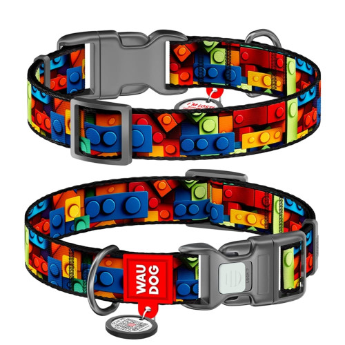 Ошейник Waudog Nylon с QR паспортом для собак нейлоновый, рисунок 