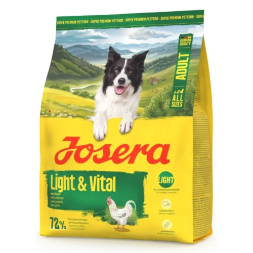 Сухой корм Josera Adult Light & Vital для собак всех пород, для снижения и поддержания веса, с курицей, 0.9 кг