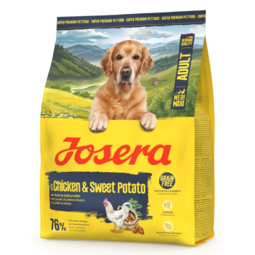 Сухой корм Josera Adult Chicken&SweetPotato для взрослых собак всех пород, с курицей и бататом, 0.9 кг