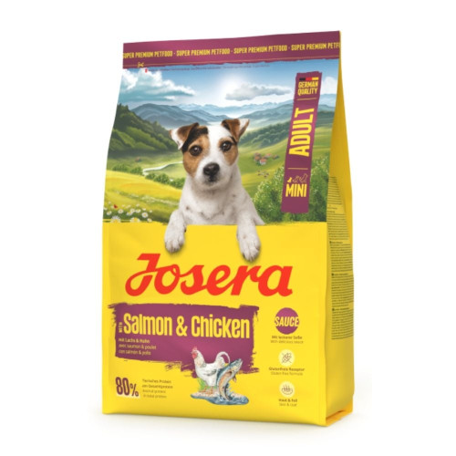 Сухой корм Josera Mini Adult Salmon & Chicken для взрослых собак мелких пород, с лососем и курицей, 3 кг