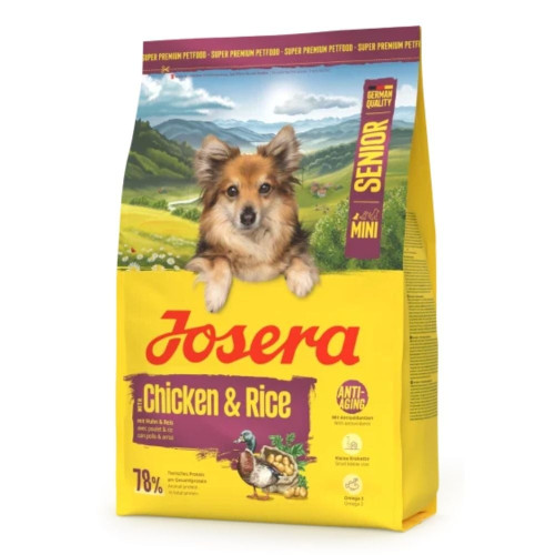 Сухой корм Josera Mini Senior Chicken & Rice для пожилых собак мелких пород, с уткой и рисом, 3 кг