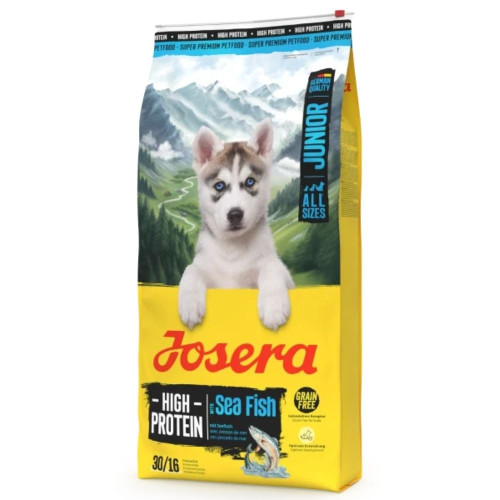 Сухой корм Josera High Protein Junior Sea Fish для активных щенков всех пород, с морской рыбой, 12.5 кг