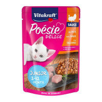 Влажный корм Vitakraft Poésie Délice для котят, индейка в соусе, 85 г Влажный корм Vitakraft Poésie Délice для котят, индейка в соусе, 85 г