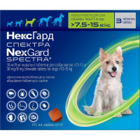 Таблетки Boehringer Ingelheim NexGard Spectra против паразитов для собак M, 7.5-15 кг, 3 таблетки (упаковка) Таблетки Boehringer Ingelheim NexGard Spectra против паразитов для собак M, 7.5-15 кг, 3 таблетки (упаковка)