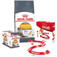 Набор сухого корма Royal Canin Hair&Skin Care 2 кг + влажный корм 12 шт по 85 г + игровой трек в подарок Набор сухого корма Royal Canin Hair&Skin Care 2 кг + влажный корм 12 шт по 85 г + игровой трек в подарок