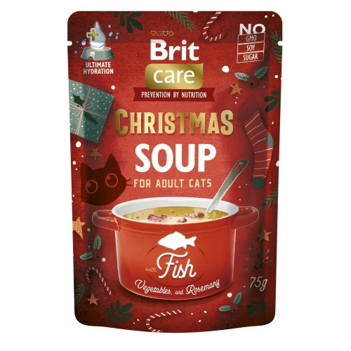 Вологий корм Brit Care Christmas Fish Soup для котів, різдвяний суп з рибою, 75 г