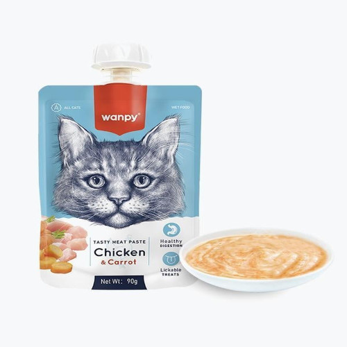 Крем-суп Wanpy Duck & Pumkin для кошек, курица с морковью, 90 г