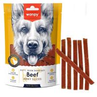 Ласощі для собак Wanpy Soft Beef Jerky Slices, в'ялена яловичина з качкою, слайси, 100 г Ласощі для собак Wanpy Soft Beef Jerky Slices, в'ялена яловичина з качкою, слайси, 100 г