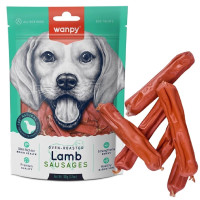 Ласощі Wanpy Lamb Sausages для собак, сосиски з ягням, 100 г Ласощі Wanpy Lamb Sausages для собак, сосиски з ягням, 100 г