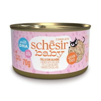 Влажный корм Schesir Baby Chicken With Salmon, консервы для котят, курица с лососем в бульоне, 70 г Влажный корм Schesir Baby Chicken With Salmon, консервы для котят, курица с лососем в бульоне, 70 г