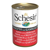 Вологий корм Schesir Tuna with Shrimps, консерви для котів, тунець з креветками в желе, 140 г Вологий корм Schesir Tuna with Shrimps, консерви для котів, тунець з креветками в желе, 140 г