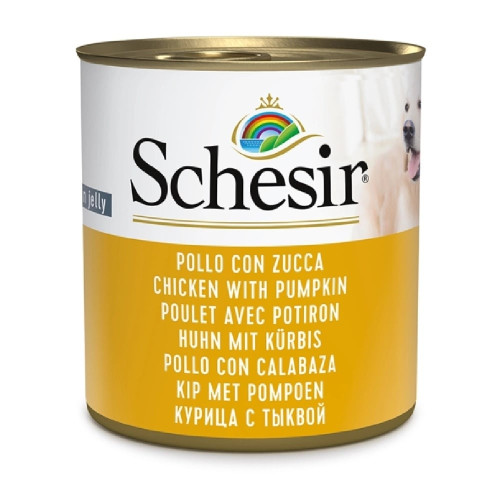 Вологий корм Schesir Chicken With Pumpkin, консерви для собак, курка з гарбузом в желе, 285 г