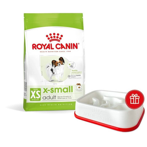 Промо набор Сухой корм Royal Canin X-Small Adult для собак миниатюрных пород, 3 кг + интерактивная кормушка в подарок