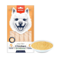 Жидкое лакомство Wanpy Creamy Lickable Treat Chicken&Cheese для собак, курица и творог, 5 стиков по 14 г Жидкое лакомство Wanpy Creamy Lickable Treat Chicken&Cheese для собак, курица и творог, 5 стиков по 14 г