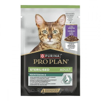 Вологий корм Purina Pro Plan Sterilised для дорослих стерилізованих котів, з качкою, шматочки у підливці, 85 г Вологий корм Purina Pro Plan Sterilised для дорослих стерилізованих котів, з качкою, шматочки у підливці, 85 г