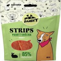 Лакомство Mr. Bandit Strips для собак, с кроликом, мягкие полоски, 80 г Лакомство Mr. Bandit Strips для собак, с кроликом, мягкие полоски, 80 г