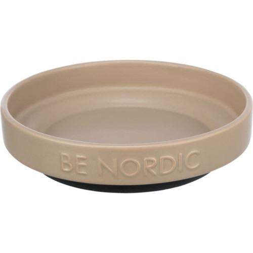 Миска Be Nordic Trixie для собак, керамічна з гумовим краєм, 0.3 л діаметр 16 см, сіро-коричневий