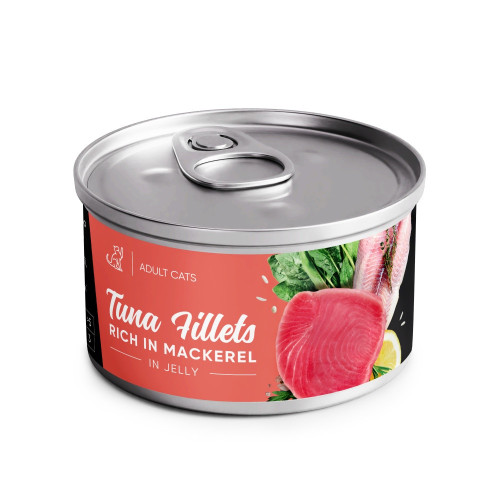 Влажный корм Savory Chicken Fillets rich in Mackerel in Jelly for Adult Cats для взрослых котов, филе тунца с макрелью в желе, 70 г