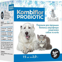 Набір 3+1 Modes Kombiflor Probiotic для підтримки балансу мікрофлори кишечника собак та котів, 15 пакетиків по 2 г Набір 3+1 Modes Kombiflor Probiotic для підтримки балансу мікрофлори кишечника собак та котів, 15 пакетиків по 2 г