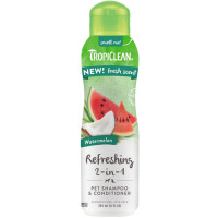 Шампунь TropiClean Refreshing 2-in-1 Watermelon для собак и кошек, освежающий, с ароматом арбуза, 355 мл Шампунь TropiClean Refreshing 2-in-1 Watermelon для собак и кошек, освежающий, с ароматом арбуза, 355 мл