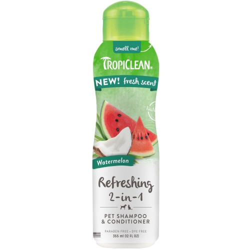 Шампунь TropiClean Refreshing 2-in-1 Watermelon для собак и кошек, освежающий, с ароматом арбуза, 355 мл