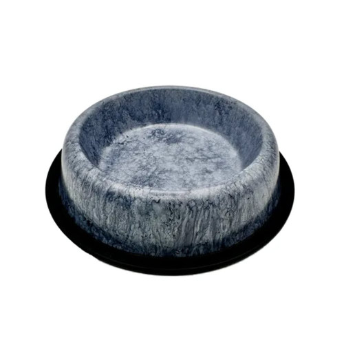 Миска MODES из нержавеющей стали, мраморное покрытие, противоскользящее дно (Blue Grey Marble), 0.9 л, 17/23 см