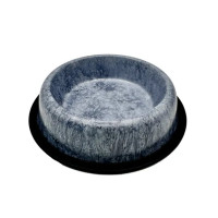 Миска MODES з нержавіючої сталі, мармурове покриття, протиковзке дно (Blue Grey Marble), 1.7 л, 22/29.5 см