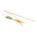 Игрушка WAUCAT Fun Natural для кошек, дразнилка с рыбкой, дерево, прессованная кошачья мята, перо, джутовая верёвка, 60 см